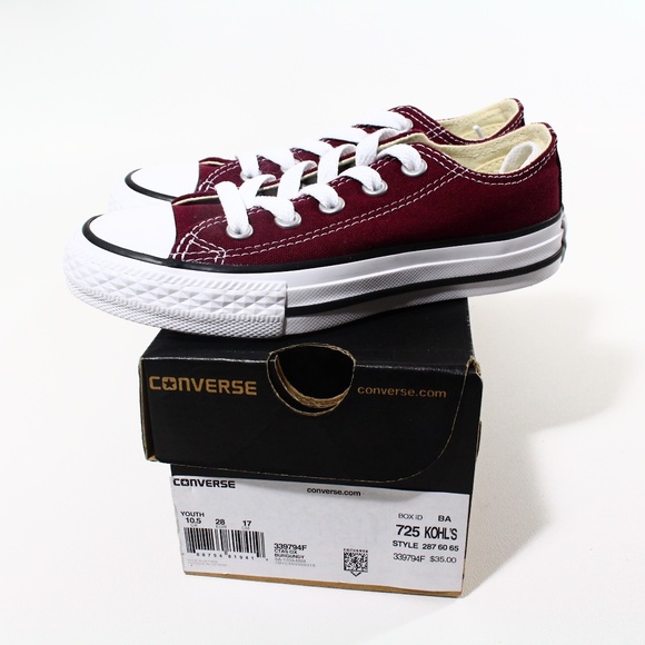 Kids Burgundy Converse Discount Sale 